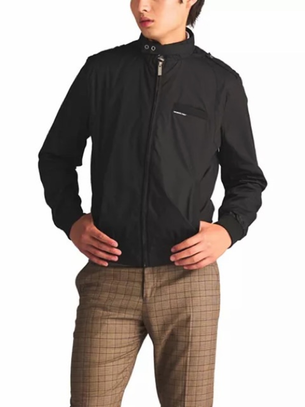 Members Only | Black Zip Front Multi Pockets Water Resistant Bomber Racer Jacket